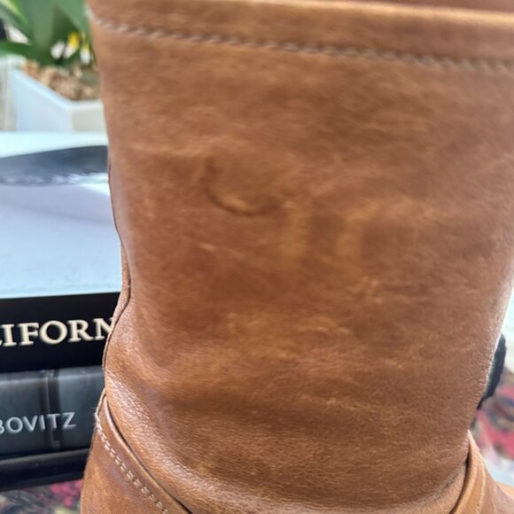 STUART WEITZMAN Brown Knee High Boots Distressed Leather Hidden Wedge Size 7 - Picture 5 of 12